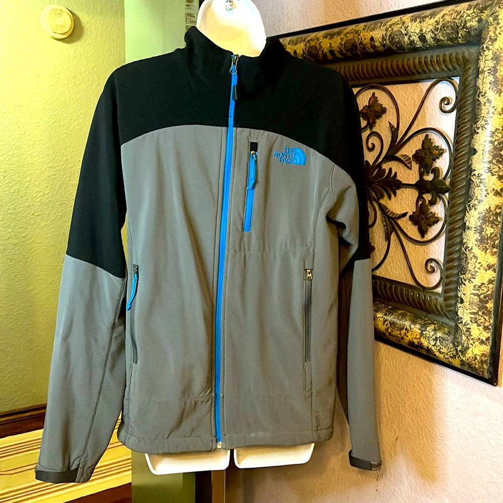 Cool The North Face Grey/Black weather resistant Zip Jacket -Zip Pockets- Sz S💚